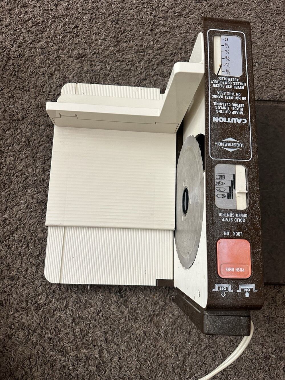 Vintage West Bend Food Slicer With Manual Meat Slicer Works *Read